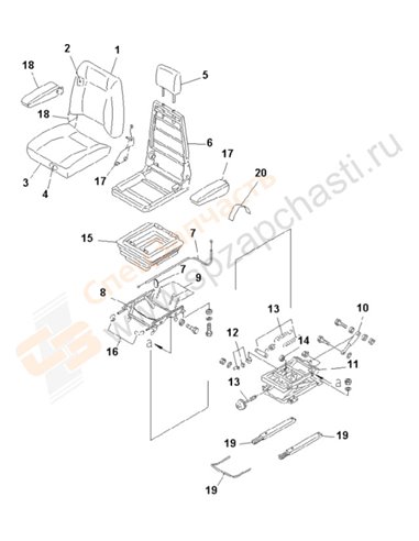 Fig. Y1570-01a1 Operator's Seat Ass'y (Suspension)