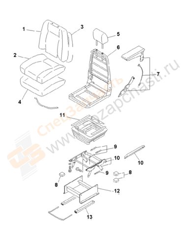 Fig. Y1570-01a3 Operator's Seat Ass'y (Leather Seat)