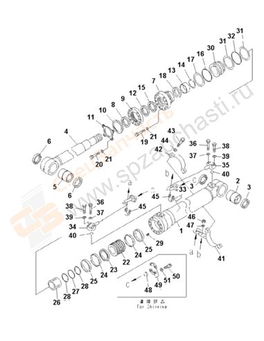 Fig. Y1620-01a4 Boom Cylinder (100 Hours Lubricating) (Cold Area Arrangement)(255706-)