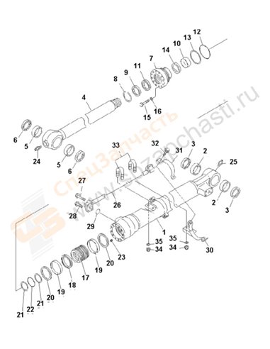 Fig. Y1620-41a0 Bucket Cylinder (For 2.4m And 2.9m Arm)(200001-250000)