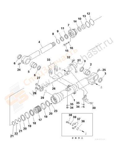 Fig. Y1620-41a1 Bucket Cylinder (For 2.4m And 2.9m Arm) (100 Hours Lubricating)(200001-250000)