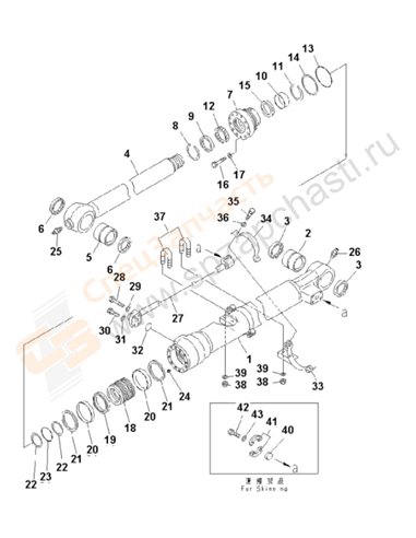 Fig. Y1620-41a1a Bucket Cylinder (For 2.4m And 2.9m Arm) (100 Hours Lubricating)(250001-)