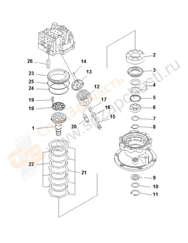 Fig. Y1640-02a0 Swing Motor (2/3)