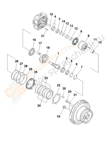 Fig. Y1641-02a0 Travel Motor (2/3)