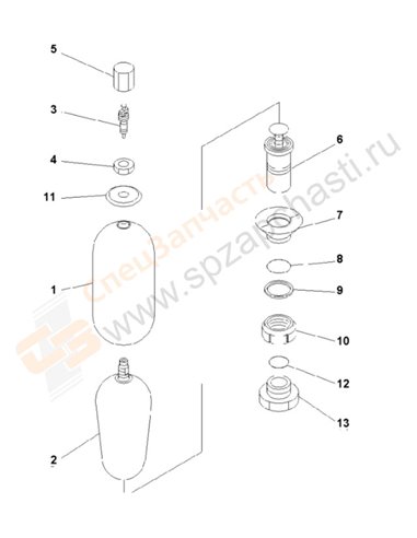 Fig. Y1840-01a0 Accumulator (Al300-1) (Inner Parts)