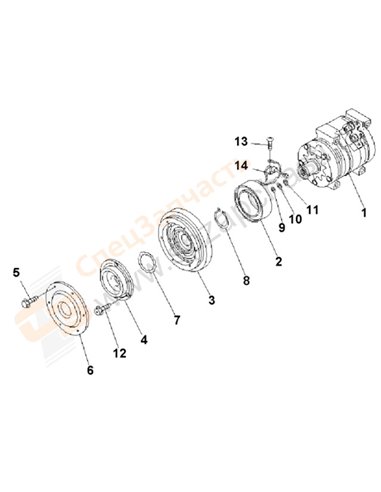 Fig. Y1979-01a0 Compressor Ass'y (For Air Conditioner)