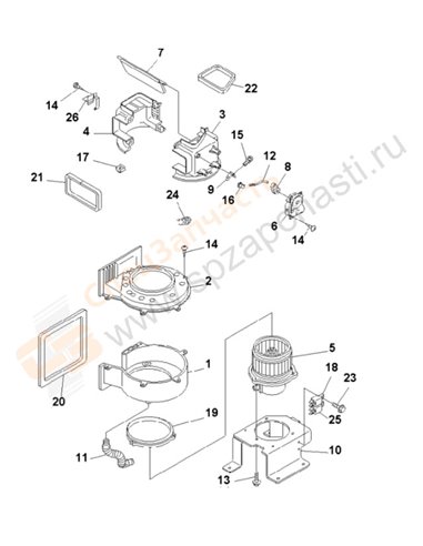 Fig. Y1979-31a0 Blower Ass'y (For Air Conditioner)(200001-250000)